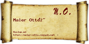 Maler Ottó névjegykártya